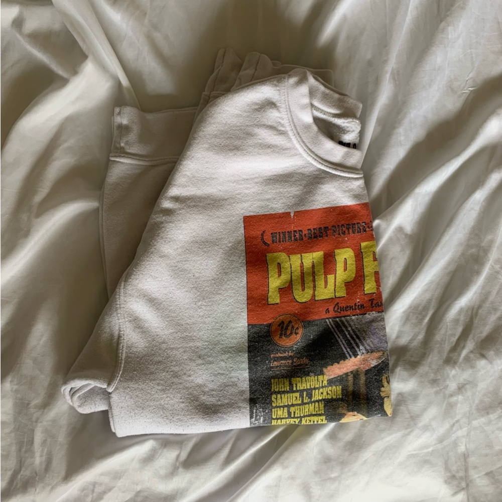 pulp fiction white crewneck